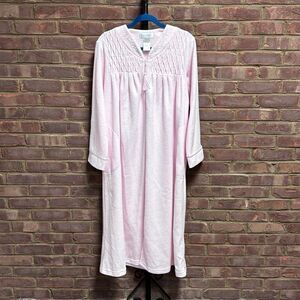 Collette By Miss Elaine Pink Front Zip NightGown Size Medium